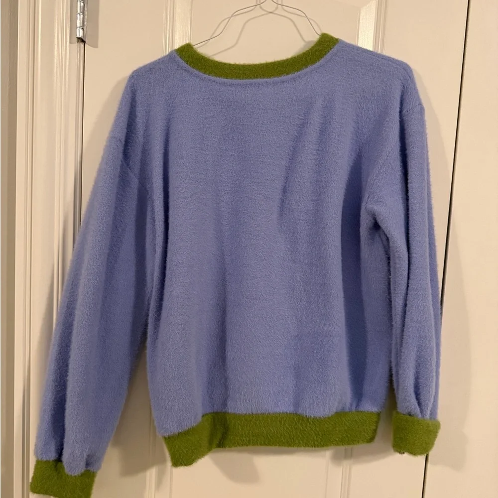 Maeve Lavender and Olive Crew Neck Sweater - Picture 2 of 5